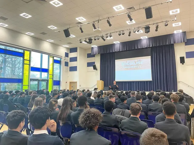 A packed hall at a Simple Six presentation